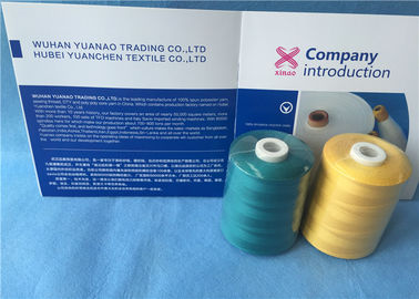 100% Cone Chemical Resistance Ring Spun Benang Polyester / Thread Jahit Tugas Berat pemasok