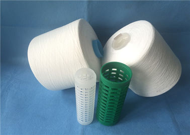 White Ring Spun Polyester Yarn 42/2 Semi Dull Fiber Dye Tube Yarn supplier