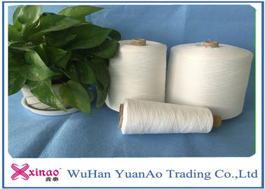 High Strength Raw White 100 Spun Polyester Yarn Z Twist For Knitting , 17cm Cone supplier