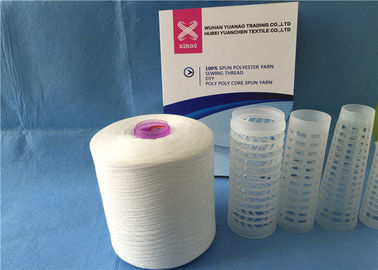 Virgin Raw White / Semi Dull 40/2 Ring Spun Polyester Yarn , High Tenacity Polyester Yarn supplier