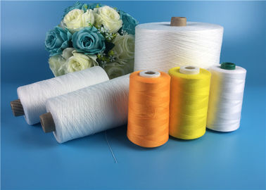 Eco - Friendly 100 Spun Polyester Benang S Twist Dan Z Twist Benang Mentah Putih Terang pemasok