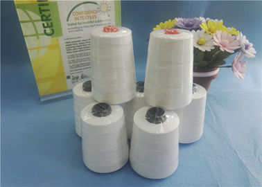 High Tenacity Raw White Spun 100% Polyester Sewing Thread Untuk Penutupan Tas pemasok