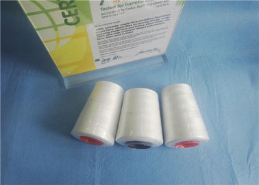 High Tenacity Raw White Spun 100% Polyester Sewing Thread Untuk Penutupan Tas pemasok