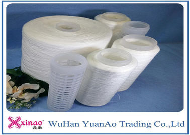Low-elongasi 202 Spun Polyester Merajut Benang Baku Putih pada Plastik Inti pemasok