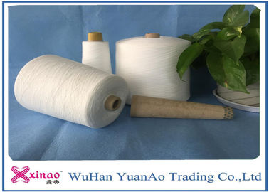 Industrial Ring Spun 100 Polyester Knitting Yarn For Garment , Optical White Color supplier