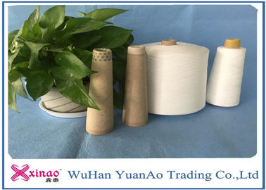 Industrial Ring Spun 100 Polyester Knitting Yarn For Garment , Optical White Color supplier