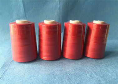 Pakai Resistant Polyester Core Spun Benang 402 Hitung Dengan Pola Dyeable, Warna Merah pemasok