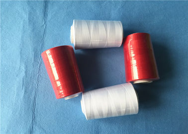 Pakai Resistant Polyester Core Spun Benang 402 Hitung Dengan Pola Dyeable, Warna Merah pemasok
