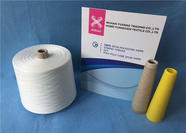 Keutihan Tinggi Benang Putih Mentah 100 Percent Virgin Spun Polyester Benang pemasok