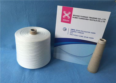 Raw White Bright  Spun Polyester Yarn Hairless 100% Virgin Poly Fiber Yarn supplier