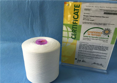 100% Polyester 20-60s Spun Raw White Yarn / Weaving Thread On Plastic Tube supplier