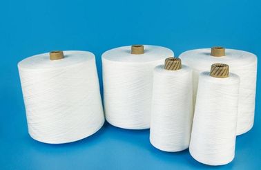 Kertas Cone Raw White Polyester Ring Spun Benang High Strength Dan Knotless pemasok