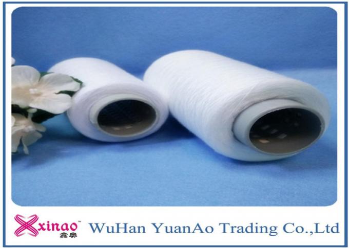 Spun Polyester 20/2 20/3 Raw White Thread , Virgin Polyester Yarn Manufacturing Process