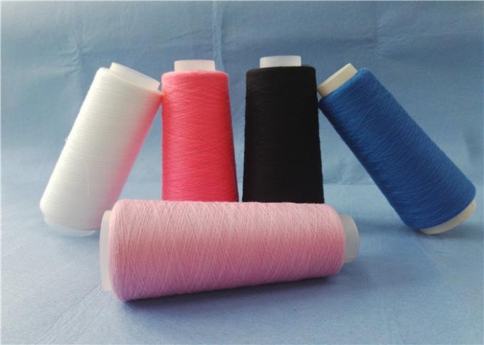 100% Polyester Ring Spun Yarn For Garment Sewing , Purple White Red